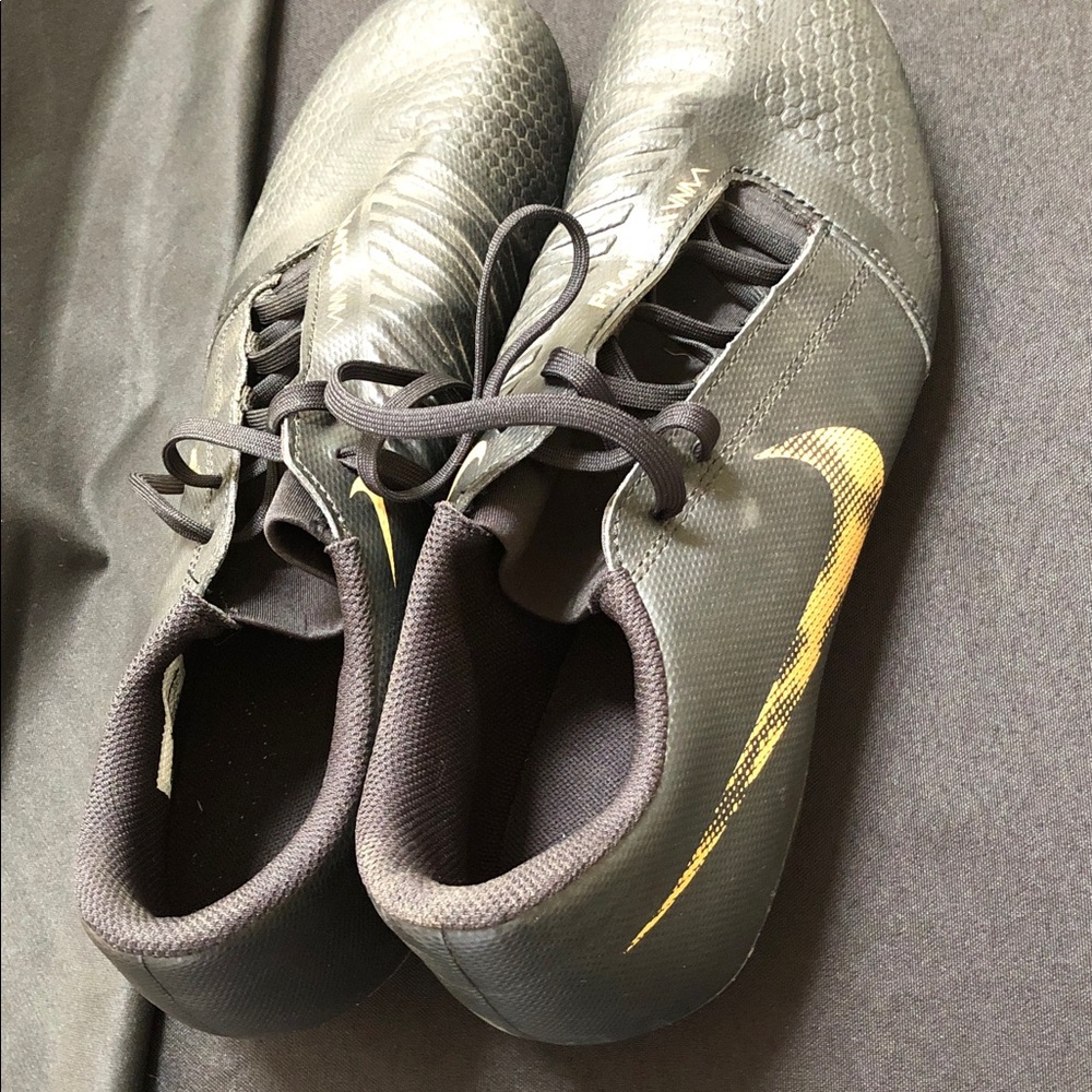 Nike Charcoal and Gold Athletic Cleats